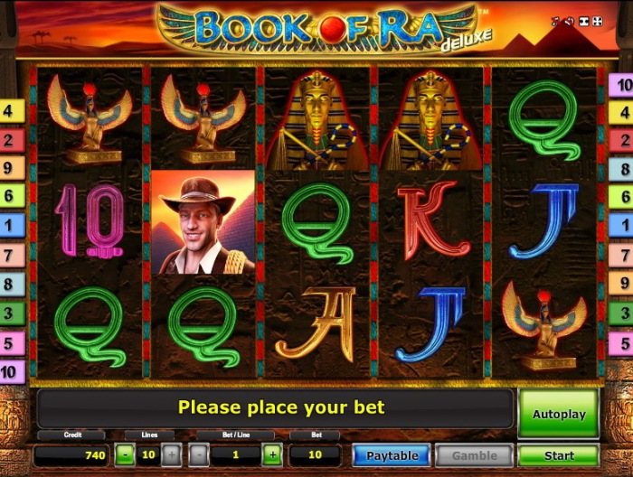 Novomatic gaminator «Book of Ra Delux» в казино Слотозал